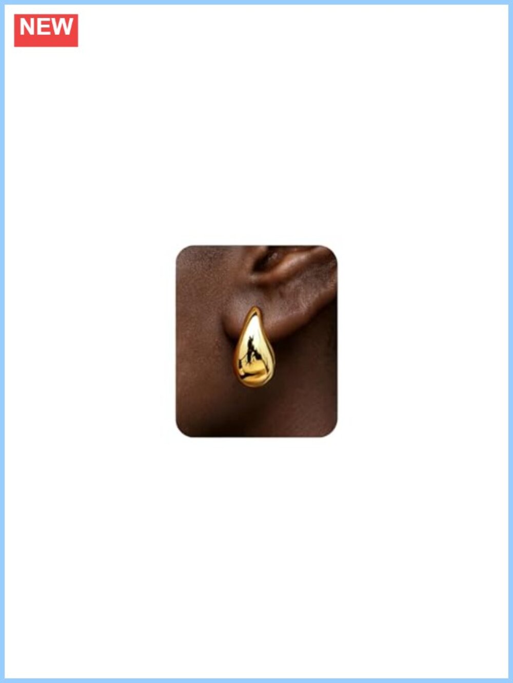 Gold Plated Teardrop Hoop Drop Earrings for Women Statement Jewelry